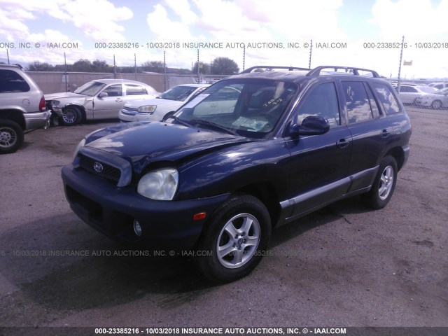 KM8SC73D54U658530 - 2004 HYUNDAI SANTA FE GLS/LX BLUE photo 2