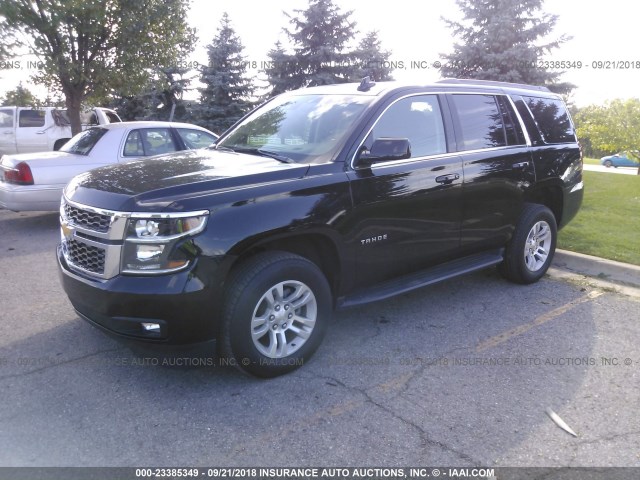 1GNSKBKC8HR221186 - 2017 CHEVROLET TAHOE K1500 LT BLACK photo 2