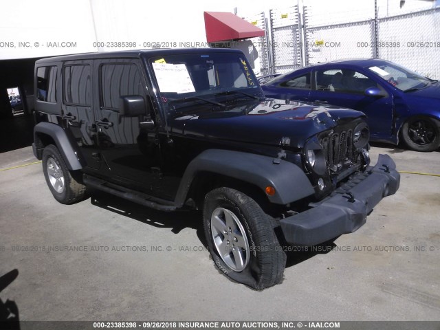 1C4BJWDG1FL521462 - 2015 JEEP WRANGLER UNLIMITE SPORT BLACK photo 1