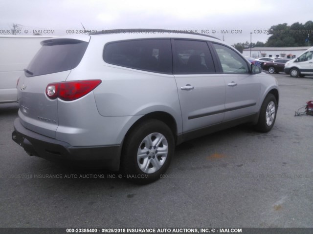 1GNKRFED0BJ122228 - 2011 CHEVROLET TRAVERSE LS SILVER photo 4