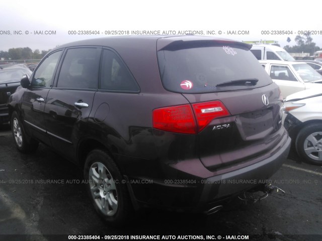2HNYD28619H528869 - 2009 ACURA MDX TECHNOLOGY MAROON photo 3