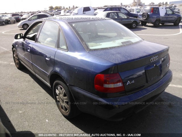 WAUDC68D5YA188438 - 2000 AUDI A4 1.8T QUATTRO BLUE photo 3