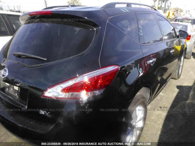 JN8AZ1MU2EW400390 - 2014 NISSAN Murano S/SL/SV/LE BLACK photo 4