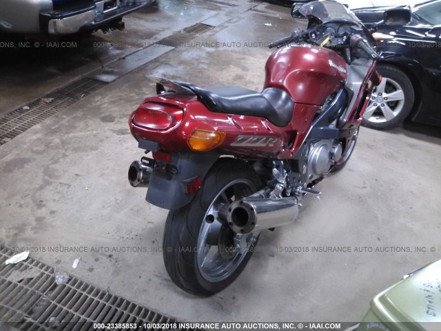 JKAZX4E184B521760 - 2004 KAWASAKI ZX600 E MAROON photo 4