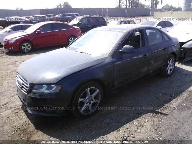 WAULF78K49A124660 - 2009 AUDI A4 2.0T QUATTRO BLACK photo 2