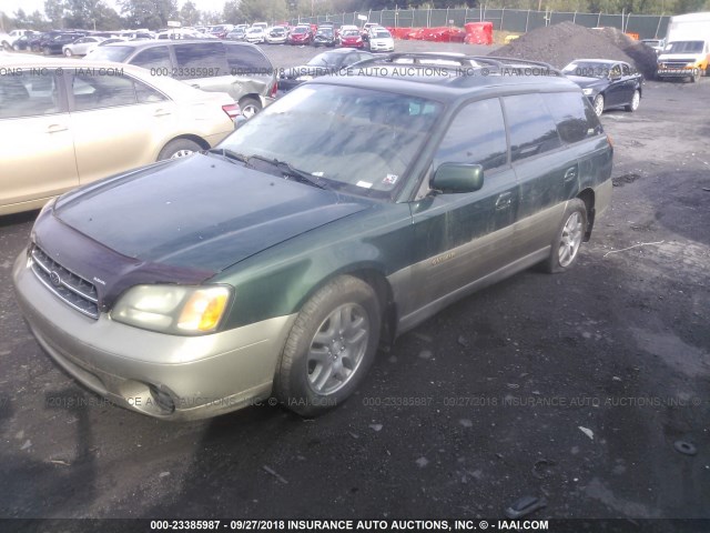 4S3BH686827642876 - 2002 SUBARU LEGACY OUTBACK LIMITED GREEN photo 2