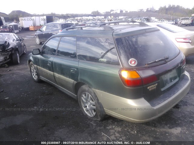 4S3BH686827642876 - 2002 SUBARU LEGACY OUTBACK LIMITED GREEN photo 3