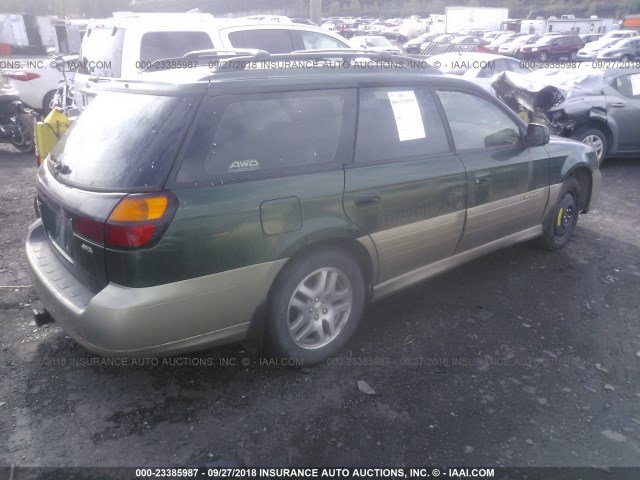4S3BH686827642876 - 2002 SUBARU LEGACY OUTBACK LIMITED GREEN photo 4
