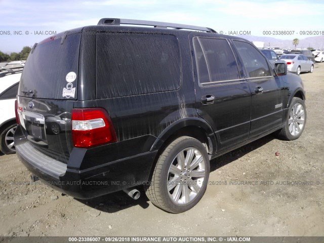 1FMFU20508LA85577 - 2008 FORD EXPEDITION LIMITED BLACK photo 4