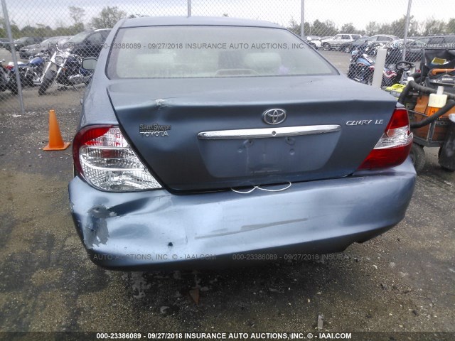 4T1BE32K43U756997 - 2003 TOYOTA CAMRY LE/XLE/SE BLUE photo 6