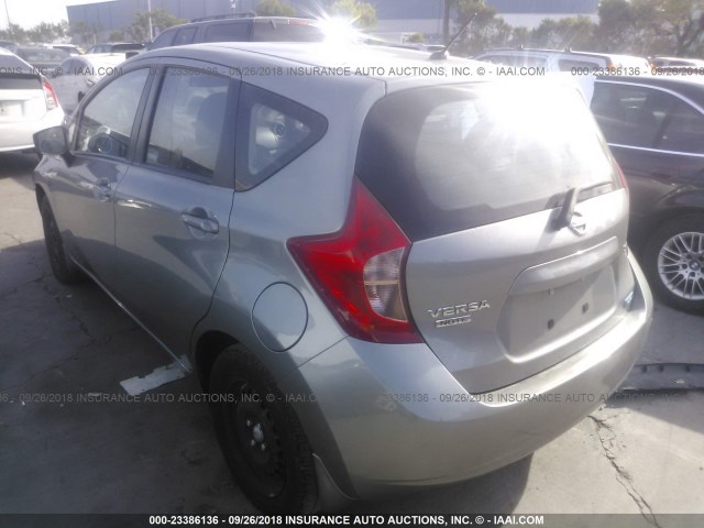3N1CE2CP2FL357651 - 2015 NISSAN VERSA NOTE S/S PLUS/SV/SL/SR GRAY photo 3