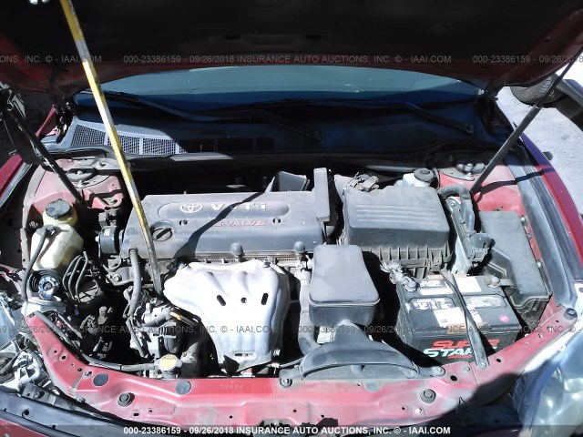 4T1BE46K47U038971 - 2007 TOYOTA CAMRY NEW GENERAT CE/LE/XLE/SE RED photo 10