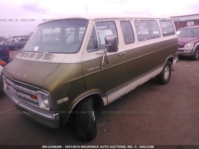 B22BE5X038556 - 1975 DODGE B250 RAM VANS  GREEN photo 2