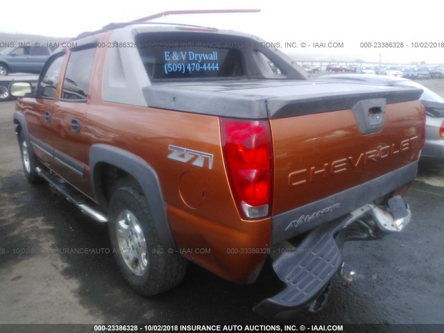 3GNEK12T64G257539 - 2004 CHEVROLET AVALANCHE K1500 ORANGE photo 3