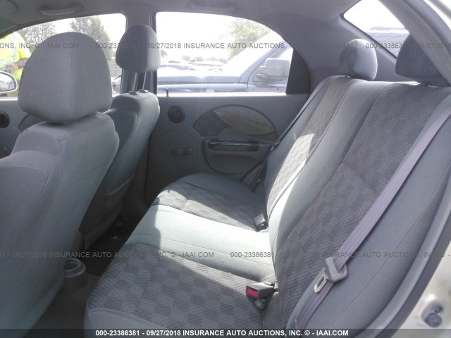 KL1TD52604B150675 - 2004 CHEVROLET AVEO SILVER photo 8