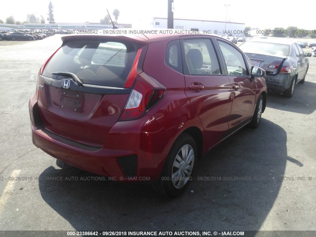 3HGGK5G55FM751335 - 2015 HONDA FIT LX RED photo 4