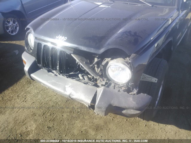 1J4GL48K04W299893 - 2004 JEEP LIBERTY SPORT BLUE photo 6