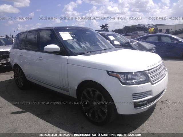 SALGS2EF2GA290272 - 2016 LAND ROVER RANGE ROVER SUPERCHARGED WHITE photo 1