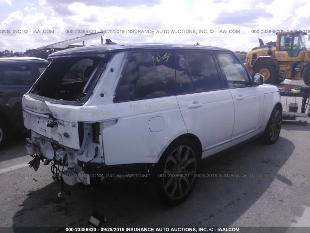 SALGS2EF2GA290272 - 2016 LAND ROVER RANGE ROVER SUPERCHARGED WHITE photo 4