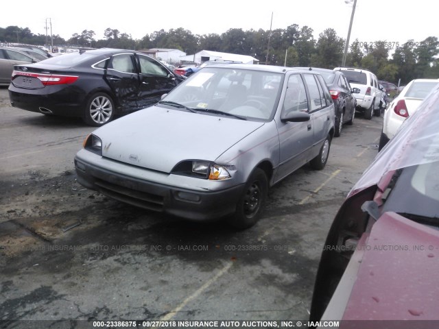 2C1MR6462R6737159 - 1994 GEO METRO GRAY photo 2