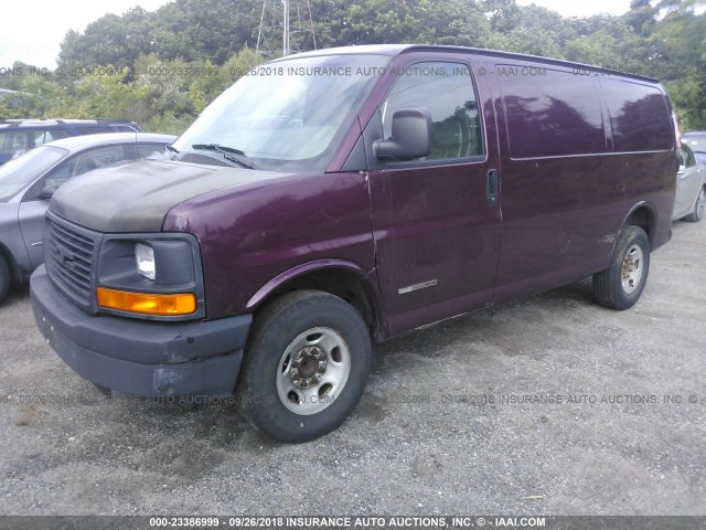 1GTGG25V551157650 - 2005 GMC SAVANA G2500 BURGUNDY photo 2