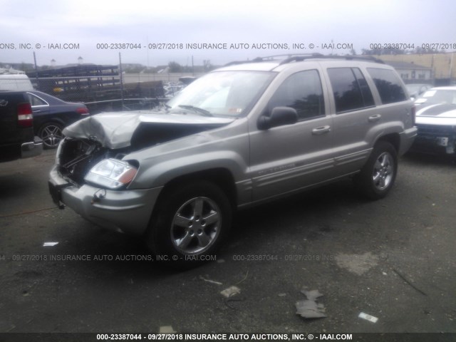 1J4GW58J84C240046 - 2004 JEEP GRAND CHEROKEE LIMITED GRAY photo 2