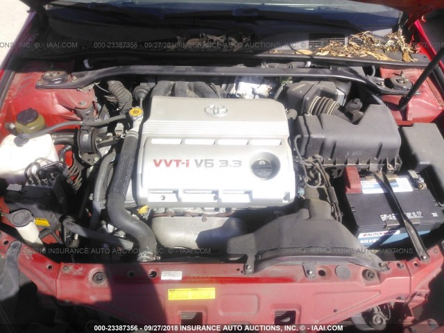 4T1FA38PX5U064701 - 2005 TOYOTA CAMRY SOLARA SE/SLE წითელი ფოტო 10