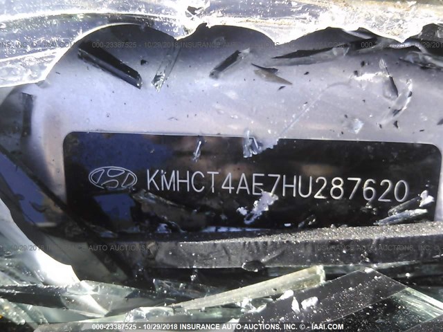 KMHCT4AE7HU287620 - 2017 HYUNDAI ACCENT SE SILVER photo 9