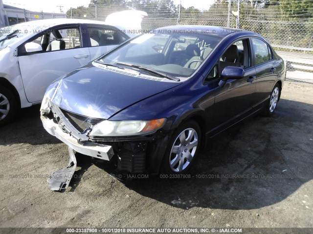 1HGFA16538L114697 - 2008 HONDA CIVIC LX BLUE photo 2