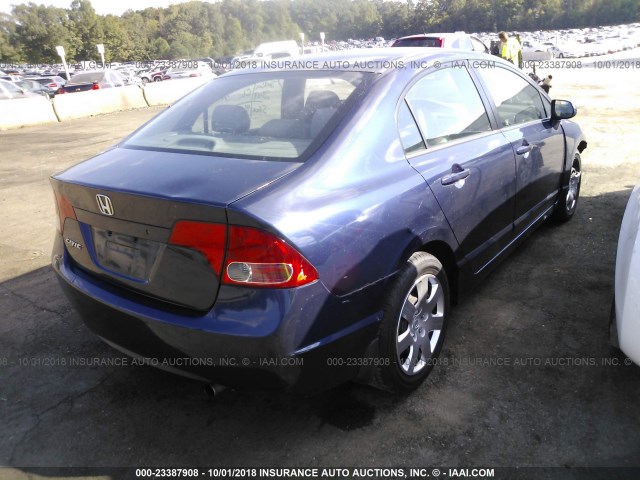 1HGFA16538L114697 - 2008 HONDA CIVIC LX BLUE photo 4