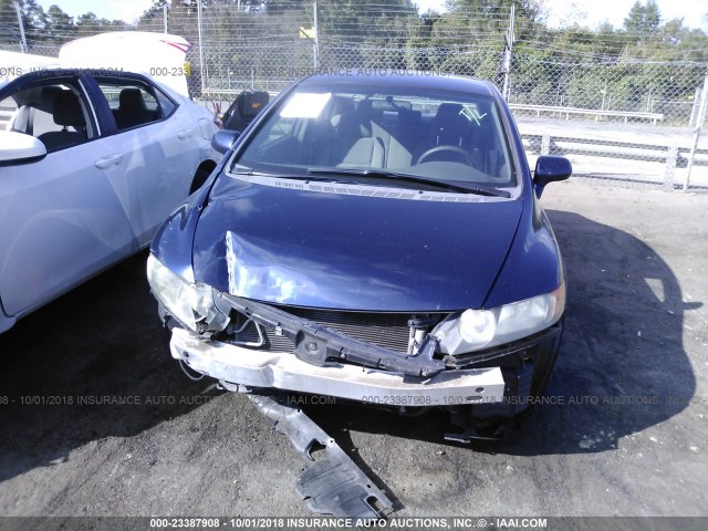 1HGFA16538L114697 - 2008 HONDA CIVIC LX BLUE photo 6