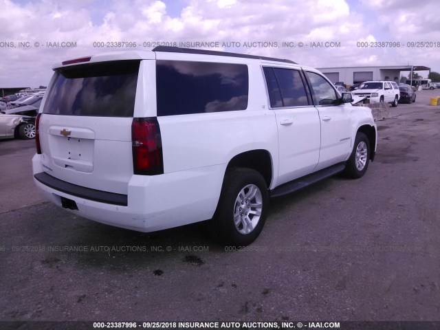 1GNSCHKC7JR121392 - 2018 CHEVROLET SUBURBAN C1500 LT WHITE photo 4