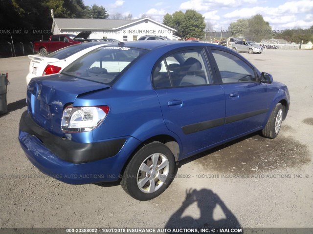 KNADE123676295089 - 2007 KIA RIO LX/SX BLUE photo 4