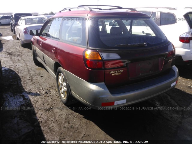4S3BH686427604223 - 2002 SUBARU LEGACY OUTBACK LIMITED MAROON photo 3