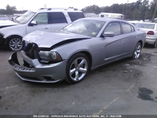 2B3CL5CT7BH519828 - 2011 DODGE CHARGER R/T GRAY photo 2
