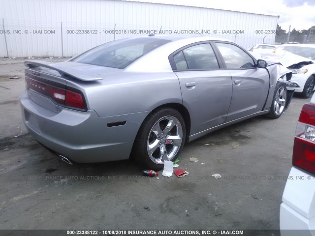 2B3CL5CT7BH519828 - 2011 DODGE CHARGER R/T GRAY photo 4