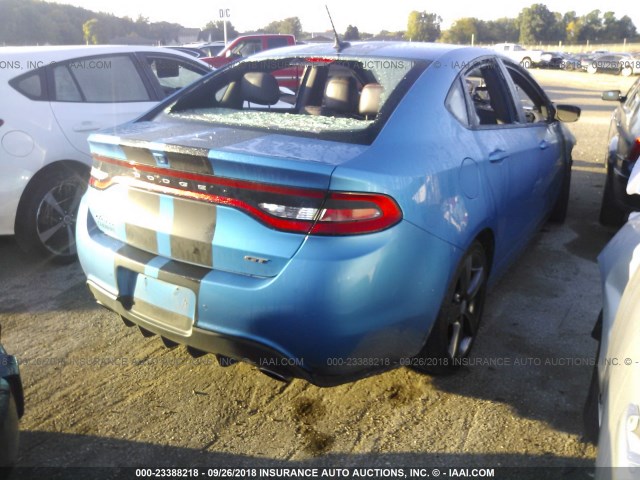 1C3CDFEBXFD182620 - 2015 DODGE DART GT BLUE photo 4