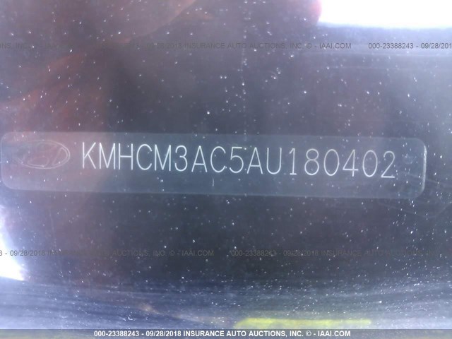 KMHCM3AC5AU180402 - 2010 HYUNDAI Accent BLUE/GS GRAY photo 9