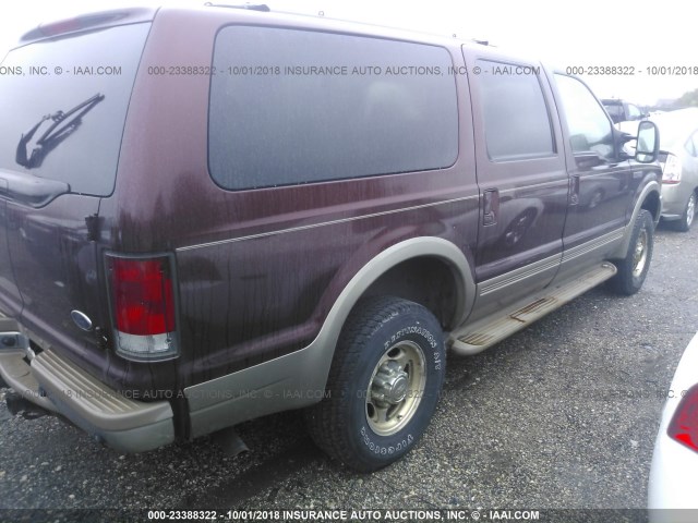 1FMNU43S01EB63181 - 2001 FORD EXCURSION LIMITED MAROON photo 4