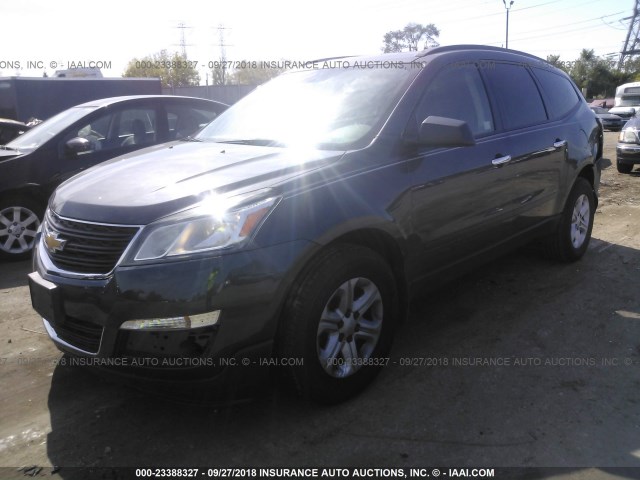 1GNKRFED9DJ103017 - 2013 CHEVROLET TRAVERSE LS GRAY photo 2