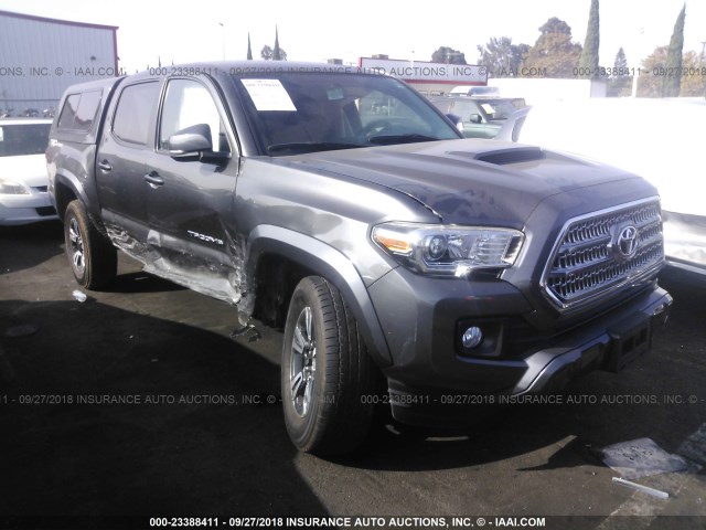 3TMAZ5CN1GM009666 - 2016 TOYOTA TACOMA DBL CAB/SR5/TRD SPORT/OR GRAY photo 1