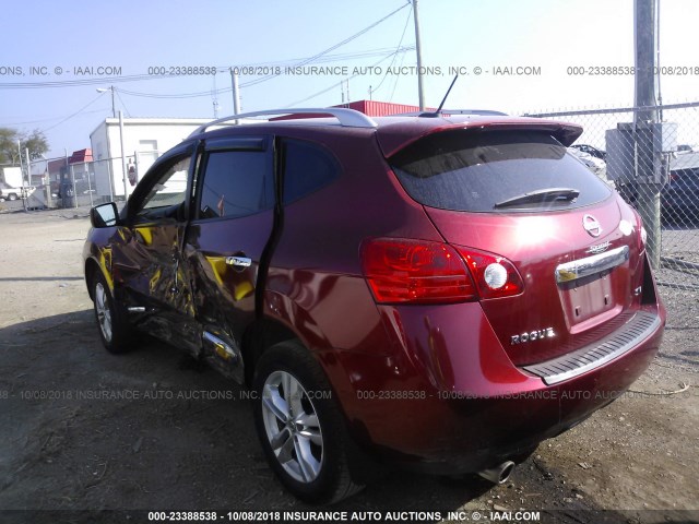 JN8AS5MT5DW002544 - 2013 NISSAN ROGUE S/SV MAROON photo 3