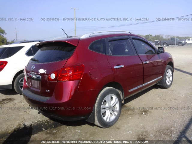 JN8AS5MT5DW002544 - 2013 NISSAN ROGUE S/SV MAROON photo 4