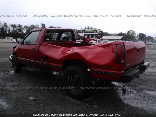 1GTGC24K2PE554814 - 1993 GMC SIERRA C2500 RED photo 3