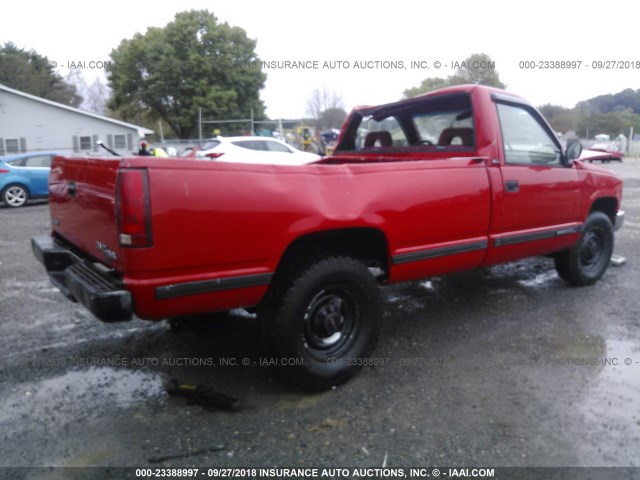 1GTGC24K2PE554814 - 1993 GMC SIERRA C2500 RED photo 4