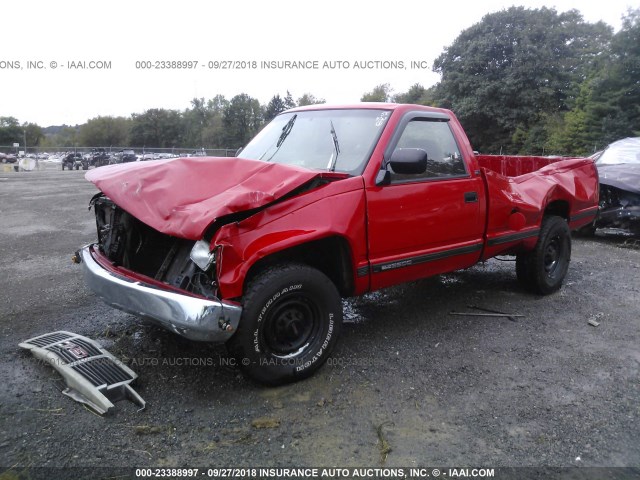 1GTGC24K2PE554814 - 1993 GMC SIERRA C2500 RED photo 6