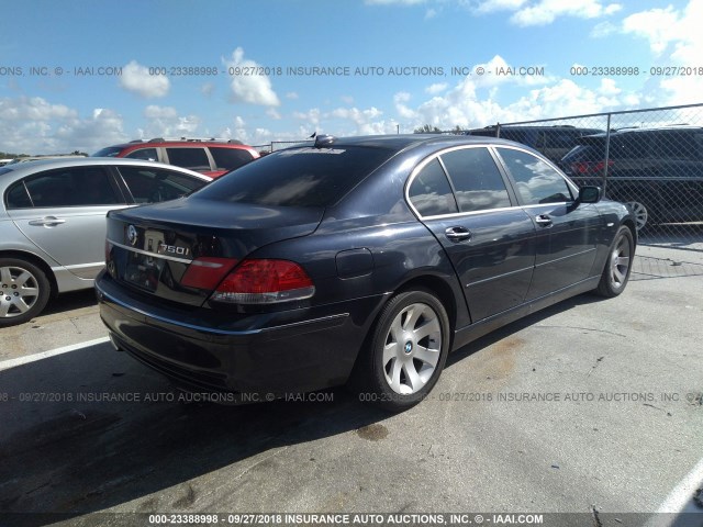 WBAHL835X7DT08647 - 2007 BMW 750 I BLACK photo 4