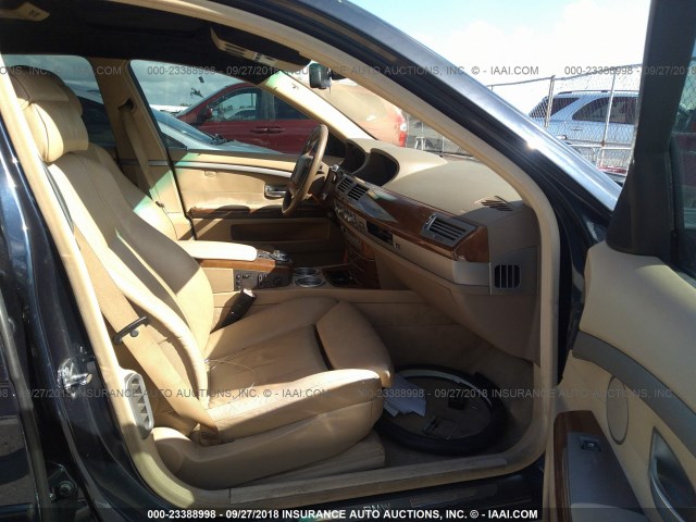 WBAHL835X7DT08647 - 2007 BMW 750 I BLACK photo 5