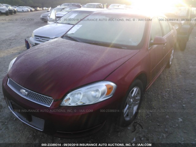 2G1WB5E33E1151861 - 2014 CHEVROLET IMPALA LIMITED LT BURGUNDY photo 2