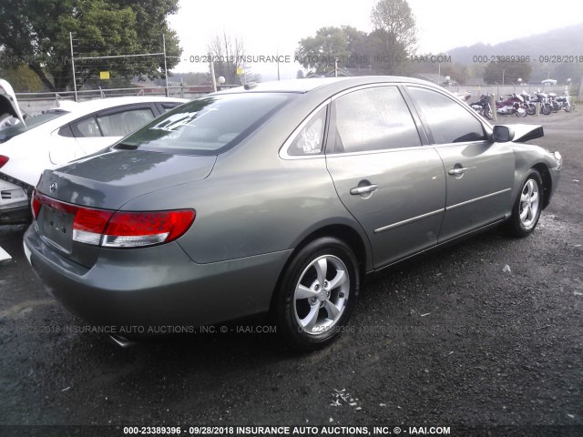 KMHFC46D87A211286 - 2007 HYUNDAI AZERA GLS GREEN photo 4